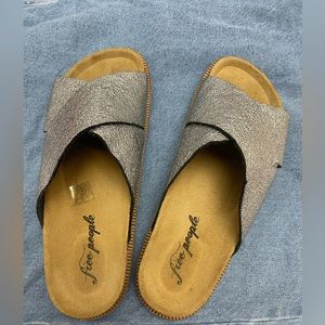 Free People silver sparkly sandals